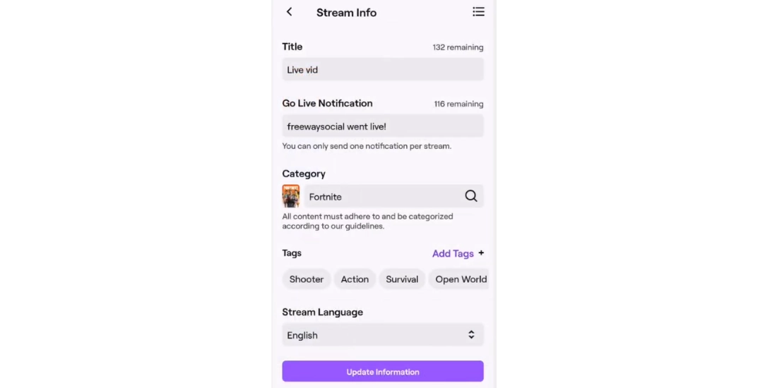How To Change The Game Category On Twitch Mobile