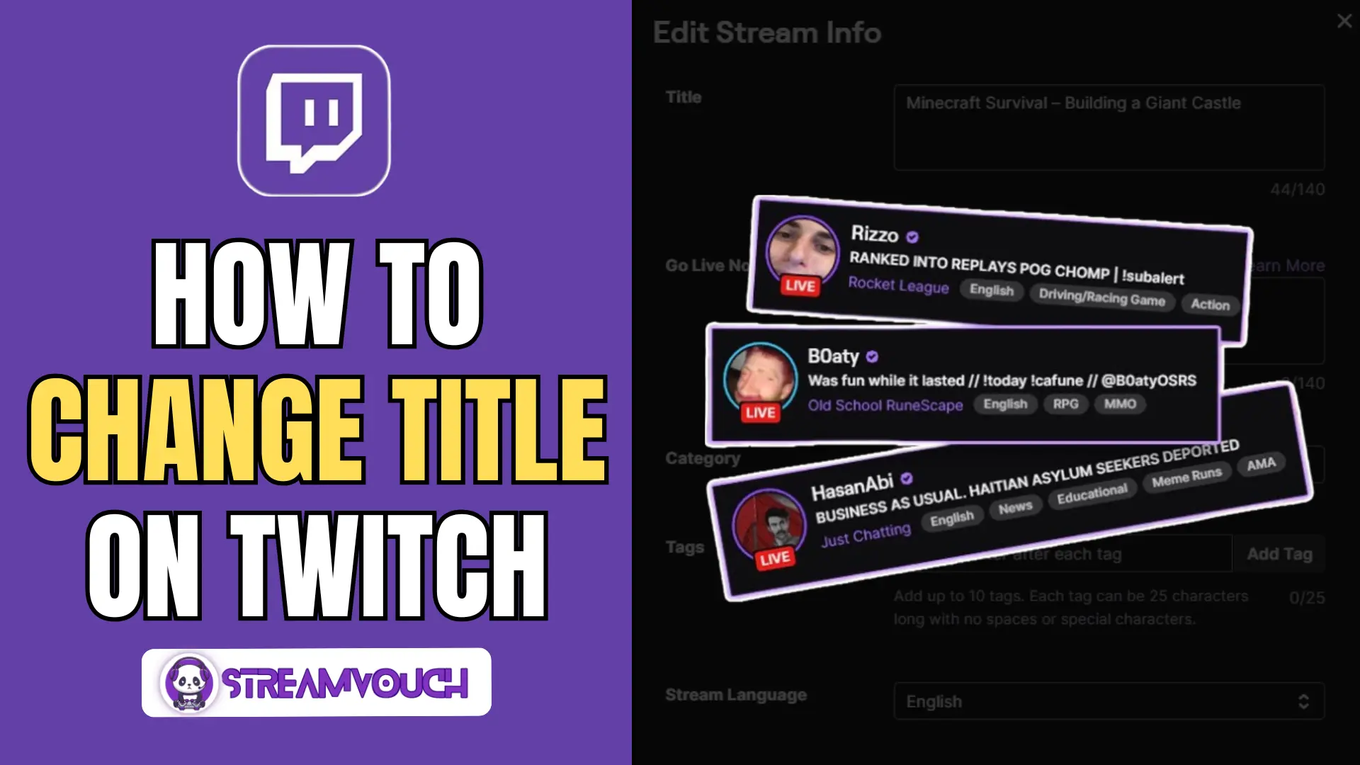 How To Change Title On Twitch
